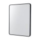 500x650x40mm Black Aluminium Framed Rectangle Bathroom Wall Mirror Rim Round Corner